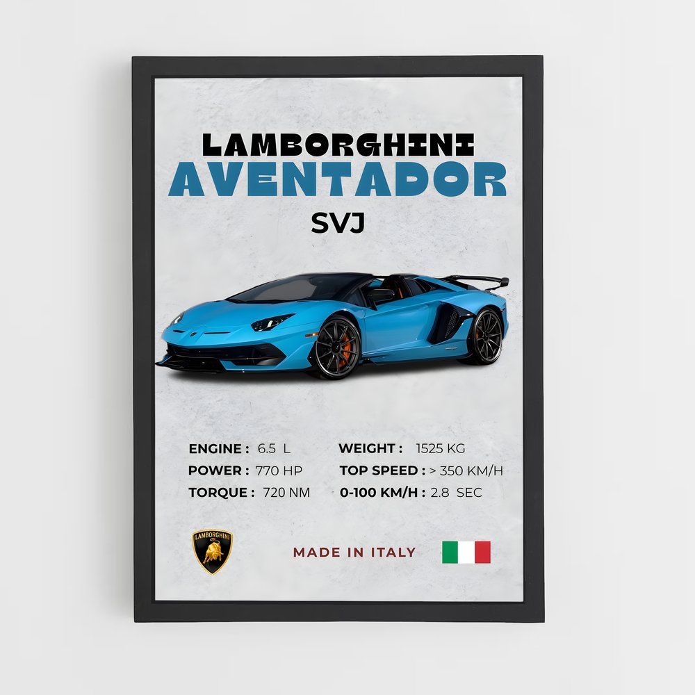 Poster L'Aventador en Piste – affiche Lamborghini (vue 2)